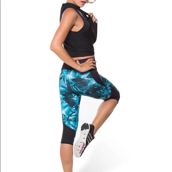 Blackmilk Teal Crystal Spikes Combat Leggings - Picture 3 of 5